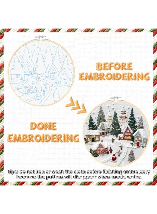 Bukela Christmas Embroidery Kit for Adults & Beginners - Gnomes & Cross Stitch Patterns, Cotton, Threads, Needles & Instructions (4 Pcs) - Image 4